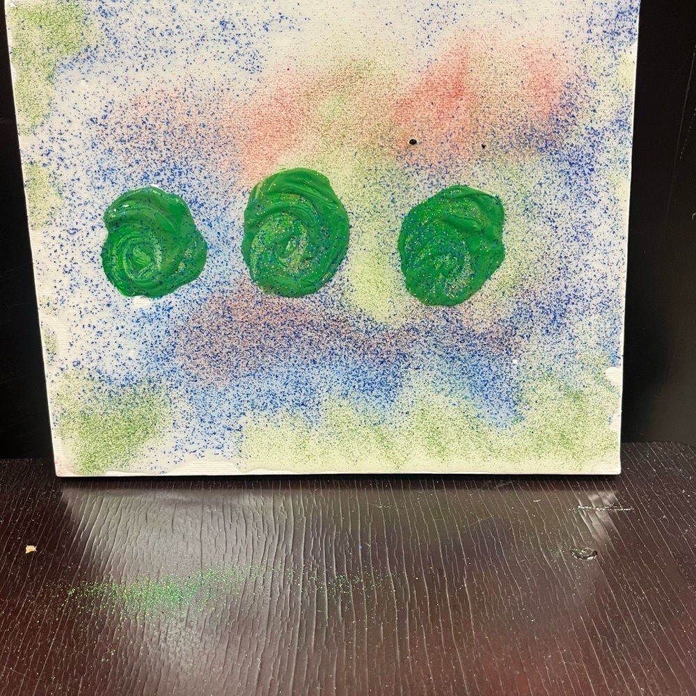 Modern Green Abstract Floral Canvas by (trinity)( spirit,body,soul)